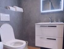 sink, indoor, wall, plumbing fixture, bathroom, toilet, bathtub, tap, shower, bathroom accessory, kitchen, interior